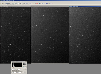8. Your image has been split in three channels. Notice the grade of the light pollution is different in each channel